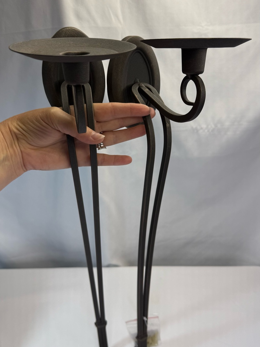 PartyLite Oil Rubbed Bronze Serenade Metal Sconce Pair 24” NWT